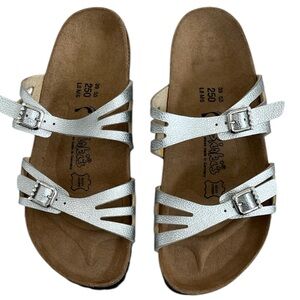 Birkenstock Birkis Silver Moorea Granada Gems Sandal Slip On Shoes Women 39 NWOT